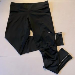 Nike Dri-FIT Black Women’s Running Tights with Ankle Zippers - Medium